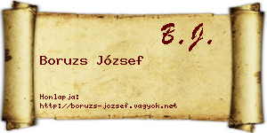 Boruzs József névjegykártya
